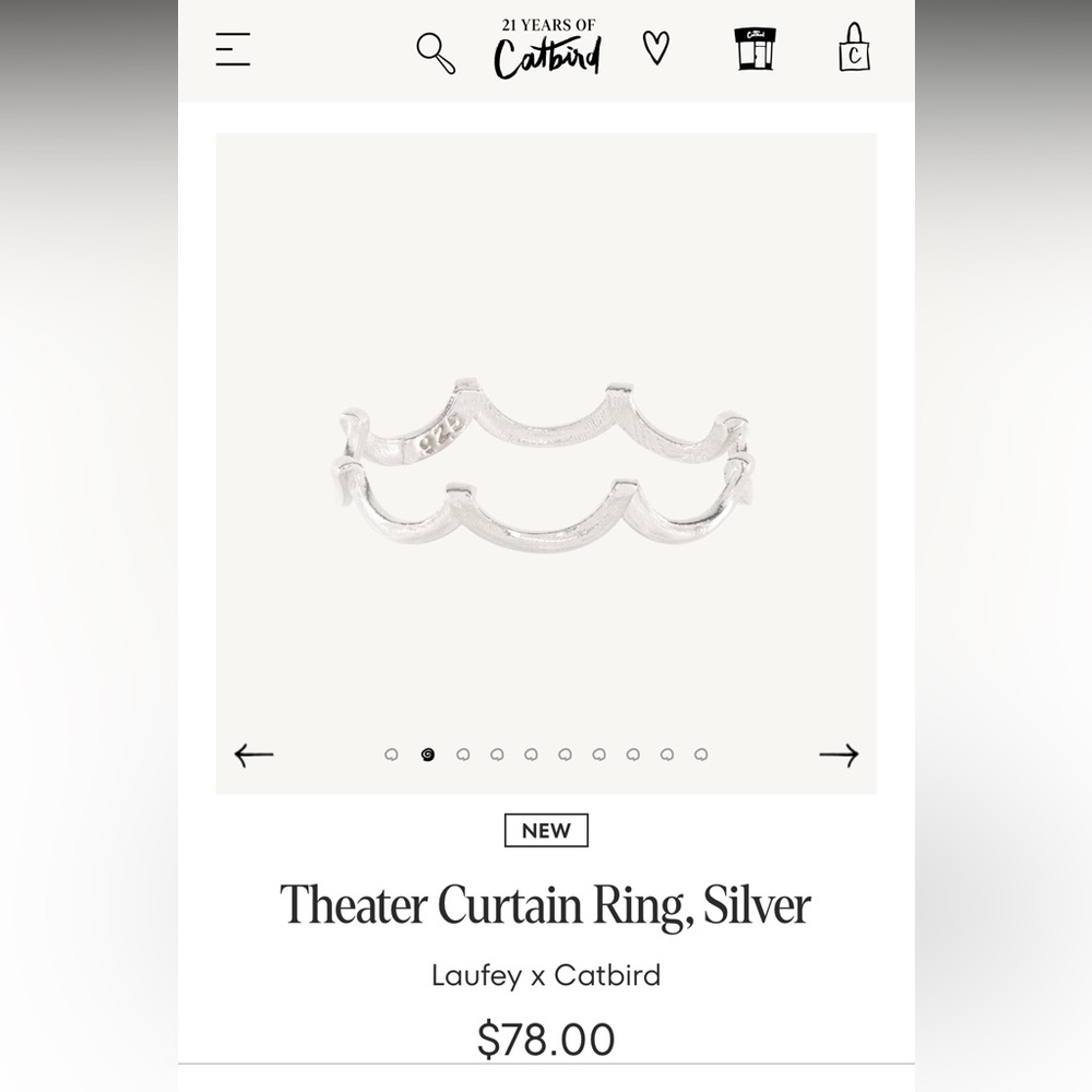 Catbird 925 silver Theater Curtain Ring